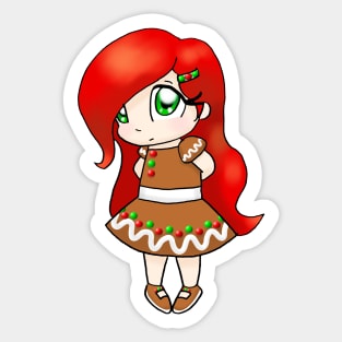 Cute Gingerbread Girl Sticker